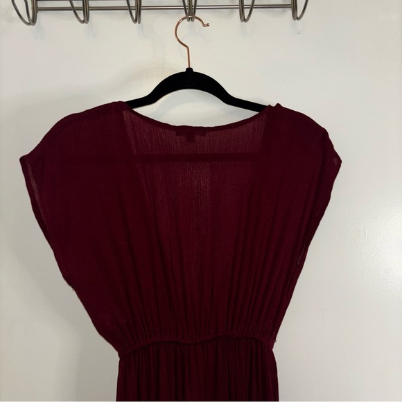 Fashion Nova Red Pleated V-Neck Maxi Dress Size Small - Picture 6 of 11